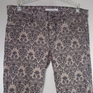 Black & Tan Graphic Pattern Printed Skinny Jeans